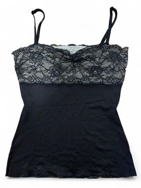 Black Lace Trim Camisole Top